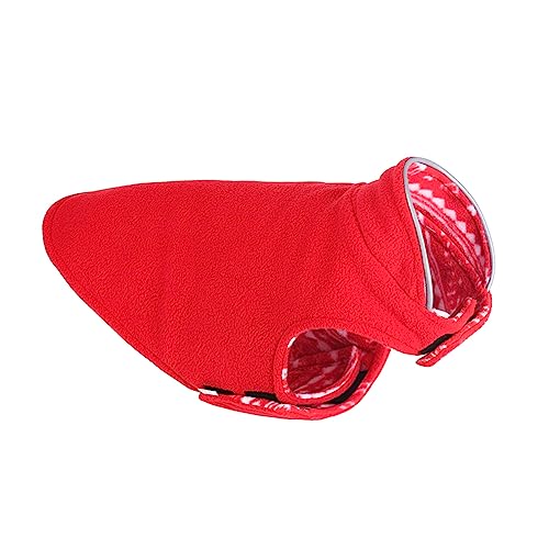 YARNOW Weihnachtlicher Hundemantel aus Doppelseitigem Fleece Wärmende Winterjacke für Kleine und Mittelgroße Hunde Haustierkleidung mit Kreativem Druck Robust und Bequem Festtagsoutfit von YARNOW