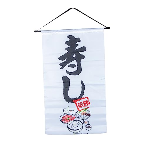 YARNOW Windfahne Japanische Flaggenverzierung Sushi Bar Dekorationen. Hängende Fahne Balkenhintergrund Hängt Japanisches Restaurantschild Izakaya-Flagge Polyester Weiß Ladenschild Drinnen von YARNOW