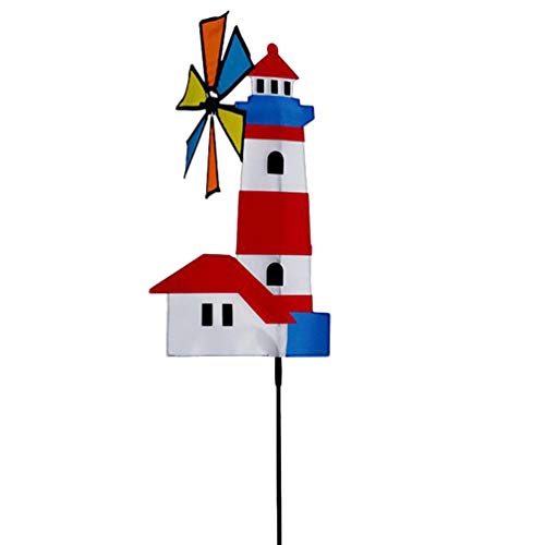 YARNOW Windrad Windmühle 3D DIY Windspiel Stoff Wind Spinner Leuchtturm Gartenstecker Dekofigur Dekostecker Kinder Spielzeug für Balkon Outdoor Rasen Hof Terrasse Garten Ornament von YARNOW