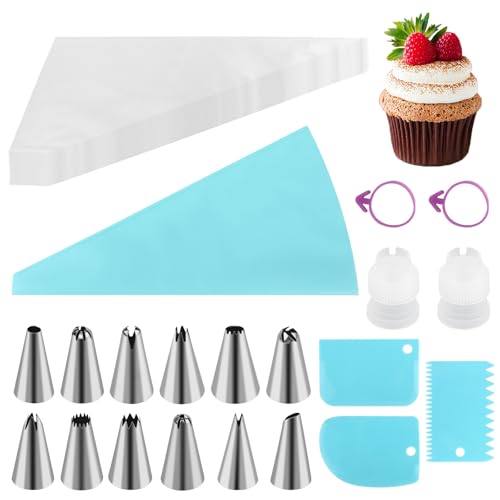 Spritzbeutel mit Tüllen 120 Stück, Edelstahl Spritztüllen,Spritzbeutel Wiederverwendbar,für Cupcakes, Torten Dekorieren, Keksen Spritzbeutel mit Tüllen 120 Stück, Edelstahl Spritztüllen,Spritzbeutel Wiederverwendbar,für Cupcakes, Torten Dekorieren, Keksen von YARVPUV