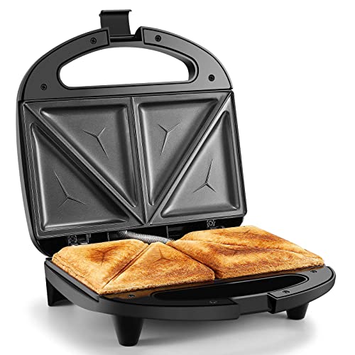 YASHE Sandwichmaker für 2 Sandwiches, Sandwichtoaster 2-Lagen Antihaftbeschichtung, Schnelles Aufheizen Toaster, Wärmeisolierter Handgriff, Antihaft-Platte, Automatische Temperaturregelung, Schwarz… von YASHE