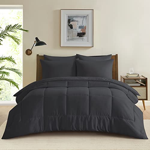 YASMENG Bettdecke 135x200 200 GSM Ganzjahresdecke Sommerdecke 135x200 Mikrofaser Bettdecken Weich Atmungsaktive Duvet Kinderbettdecke Einzelbett Grau Dunkelgrau von YASMENG