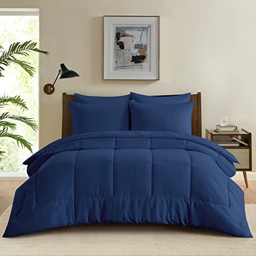 YASMENG Bettdecke 135x200 Ganzjahresdecke Sommerdecke 135x200 200 GSM Mikrofaser Steppdecke Weiche Kuschelig Atmungsaktive Duvet 135x200cm Kinderbettdecke Einzelbett Blau Dunkelblau von YASMENG