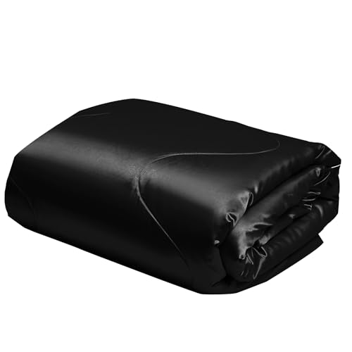 YASMENG Satin Bettdecke 135x200 Schwarz Leichte Sommerdecke 200 GSM Seidige Seide Luxus Glatt Glänzend Steppdecke für Sommer mit 80x80 cm Kissenbezug YASMENG Satin Bettdecke 135x200 Schwarz Leichte Sommerdecke 200 GSM Seidige Seide Luxus Glatt Glänzend Steppdecke für Sommer mit 80x80 cm Kissenbezug von YASMENG