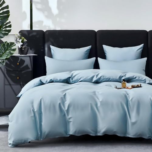 YASMENG Satin Bettwäsche 135x200 Hellblau 100% Langstapelige Baumwolle Kühlend Mako Satin Bettwäsche 135 x 200 Weich Seidig Atmungsaktiv Bettbezug Set 2teilig mit Reißverschluss und 80x80 Kissenbezug YASMENG Satin Bettwäsche 135x200 Hellblau 100% Langstapelige Baumwolle Kühlend Mako Satin Bettwäsche 135 x 200 Weich Seidig Atmungsaktiv Bettbezug Set 2teilig mit Reißverschluss und 80x80 Kissenbezug von YASMENG