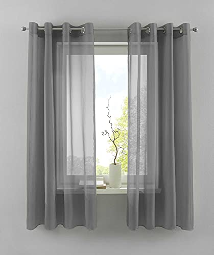 YASMIN 2er Set Ösengardinen HxB 145x140 cm Dunkelgrau Transparent »Basel« Gardine Bleiband Store Vorhang, 20332TR2 YASMIN 2er Set Ösengardinen HxB 145x140 cm Dunkelgrau Transparent »Basel« Gardine Bleiband Store Vorhang, 20332TR2 von YASMIN