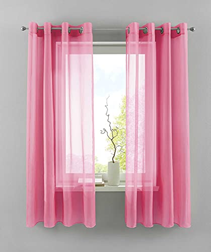 YASMIN 2er Set Ösengardinen HxB 145x140 cm Rosa Transparent »Basel« Gardine Bleiband Store Vorhang, 20332TR2 YASMIN 2er Set Ösengardinen HxB 145x140 cm Rosa Transparent »Basel« Gardine Bleiband Store Vorhang, 20332TR2 von YASMIN