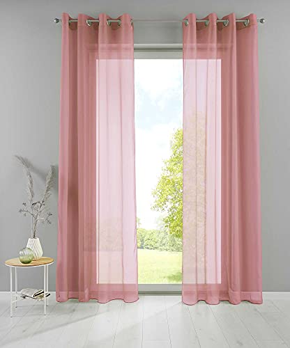 YASMIN 2er Set Ösengardinen HxB 280x140 cm Altrosa Transparent »Basel« Gardine Bleiband Store Vorhang, 20332TR2 YASMIN 2er Set Ösengardinen HxB 280x140 cm Altrosa Transparent »Basel« Gardine Bleiband Store Vorhang, 20332TR2 von YASMIN