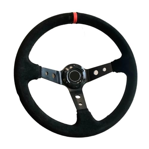 YASTOOLS Lanliuhui Store Auto Lenkrad Wildleder Modifizierte Racing 350 Lenkrad Mit Gelb Joint(001-GZFXP038-11) von YASTOOLS