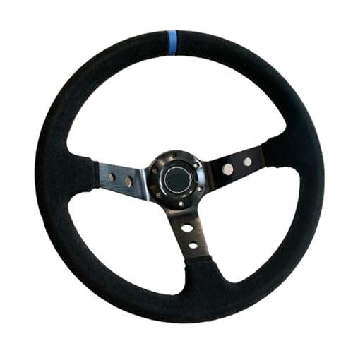 YASTOOLS Lanliuhui Store Auto Lenkrad Wildleder Modifizierte Racing 350 Lenkrad Mit Gelb Joint(001-GZFXP038-12) von YASTOOLS