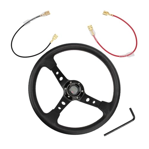 YASTOOLS Lanliuhui Store Universal-Auto-Rennlenkräder for Autos Racing Drifting Sport Lenkrad 14 Zoll von YASTOOLS