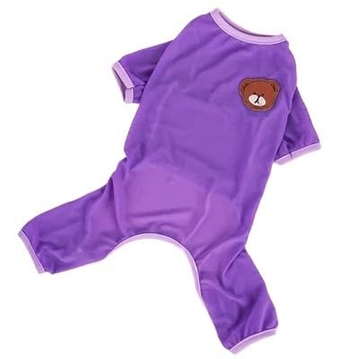 Haustierkleidung Bär Pyjamas Sommer Mesh Kleine Große Hund Kleidung Overall Haustier Onesie for Hunde XS-XXL(Purple,XXL) von YATINGZHANG