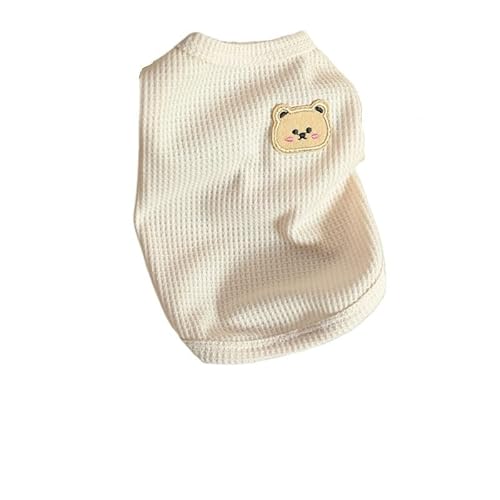 Haustierkleidung Bär Weste Haustier Hund Kleidung Solide Hunde Dünne Kleine Mode Baumwolle Sommer(White,M) von YATINGZHANG