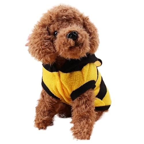 Haustierkleidung Biene Haustier Welpe Bekleidung Outfit Kleidung Hund Kapuzenpullover(L) von YATINGZHANG