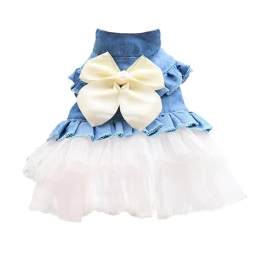 Haustierkleidung Gemütliches Haustierkleid, süßer Hunderock, modische, ärmellose Hundekleidung for Welpen(White,L) von YATINGZHANG