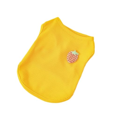 Haustierkleidung Haustier Sommer kühl und atmungsaktiv kleine Tank Top Katze Hund Kleidung einfache süße(Yellow,XXL) von YATINGZHANG