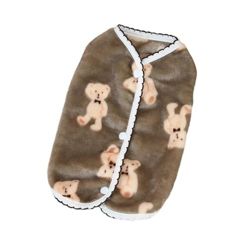 Haustierkleidung Haustierweste, Strickjacke, Winter, warme Hundekleidung, atmungsaktive Welpenjacke for kleine Hunde, Mantelkostüm(Style A (Brown),M) von YATINGZHANG