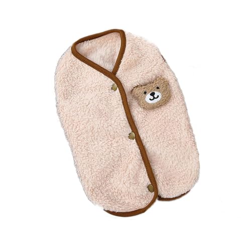 Haustierkleidung Haustierweste, Strickjacke, Winter, warme Hundekleidung, atmungsaktive Welpenjacke for kleine Hunde, Mantelkostüm(Style B (Apricot),M) von YATINGZHANG