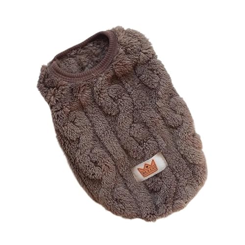 Haustierkleidung Herbst Winter Hund Kleidung Haustier Warme Weste Weiche Solide Kleine Mantel Katze Kostüm(Brown,L) von YATINGZHANG