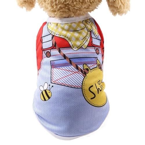 Haustierkleidung Hunde-Shirts, Sommer, atmungsaktiv, Welpenkleidung, niedliche ärmellose Haustier-T-Shirts, Hundekleidung for Haustierkleidung(E,L) von YATINGZHANG