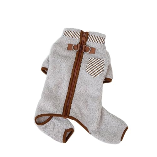 Haustierkleidung Hundekleidung Winter warme Haustierkleidung mit Doppel-D-Ringen-Kostüm(Gray,S) von YATINGZHANG