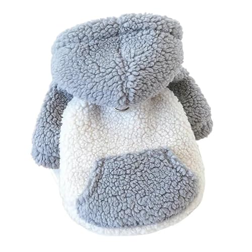 Haustierkleidung Hundekleidung Winterpullover Hoodies mit Schnalle Haustierkleidung for kleine Hunde Warmer Mantel(Gray,M-Suit 3-4.5kg) von YATINGZHANG