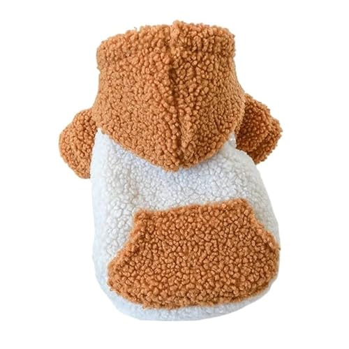 Haustierkleidung Hundekleidung Winterpullover Hoodies mit Schnalle Haustierkleidung for kleine Hunde Warmer Mantel(Yellow,XS-Suit 0.7-1.5kg) von YATINGZHANG