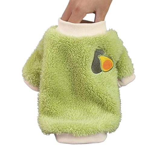 Haustierkleidung Hundekleidung mit Fruchtmuster for kleine und mittelgroße Hunde, warme Plüschweste for Welpen(Green,S) von YATINGZHANG