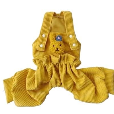 Haustierkleidung Niedlicher Hunde-Overall, Hundekleidung, rosa, gelber Träger, Overalls, Kleidung for Haustier-Overalls, Pyjamas for kleine mittelgroße Hunde(Yellow,XL) von YATINGZHANG