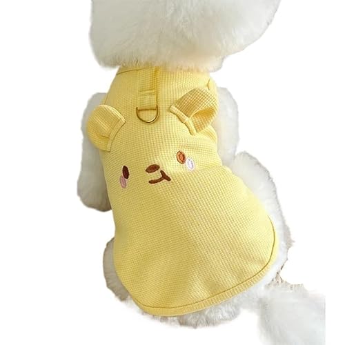 Haustierkleidung Sommer Hundekleidung for kleine Hunde, dünne süße Hundeweste, Welpenkleidung, atmungsaktive Kleidung, Katzenweste, Heimtierbedarf(Yellow,XS) von YATINGZHANG
