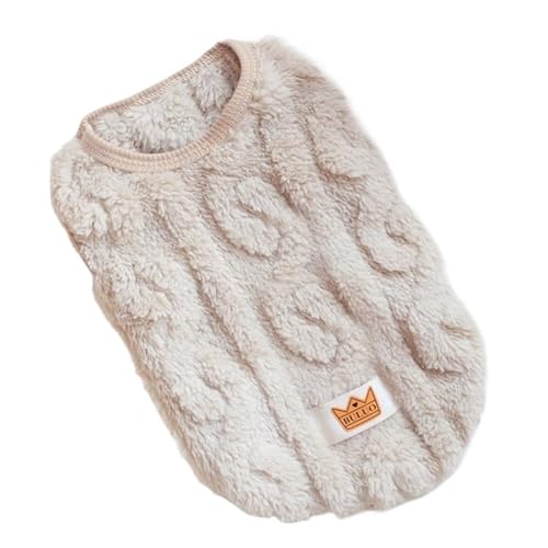 Haustierkleidung Weiche Hundekleidung, Winterweste for kleine Hunde, modische Welpenkostüme, süße Katzenweste, Sweatshirt, Haustierbekleidung(Apricot,L) von YATINGZHANG