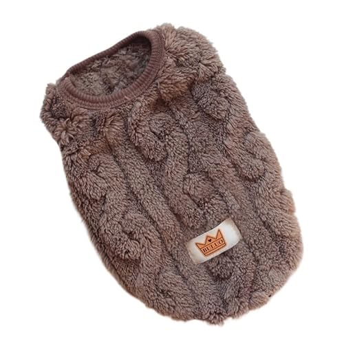 Haustierkleidung Weiche Hundekleidung, Winterweste for kleine Hunde, modische Welpenkostüme, süße Katzenweste, Sweatshirt, Haustierbekleidung(Brown,M) von YATINGZHANG