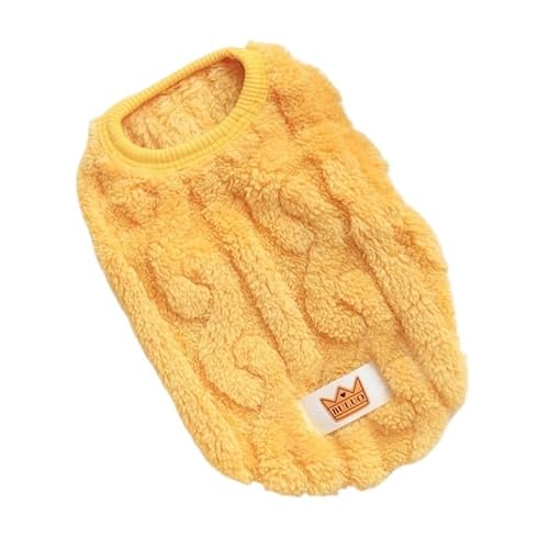 Haustierkleidung Weiche Hundekleidung, Winterweste for kleine Hunde, modische Welpenkostüme, süße Katzenweste, Sweatshirt, Haustierbekleidung(Yellow,M) von YATINGZHANG