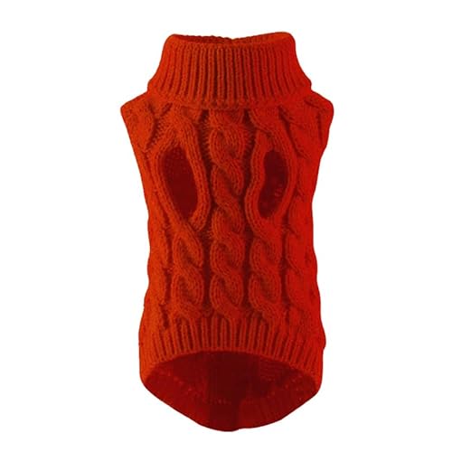 Haustierkleidung Welpen-Hundepullover for kleine und mittelgroße Hunde, Winterkleidung, Warmer Rollkragenpullover for Haustiere(Red,S) von YATINGZHANG