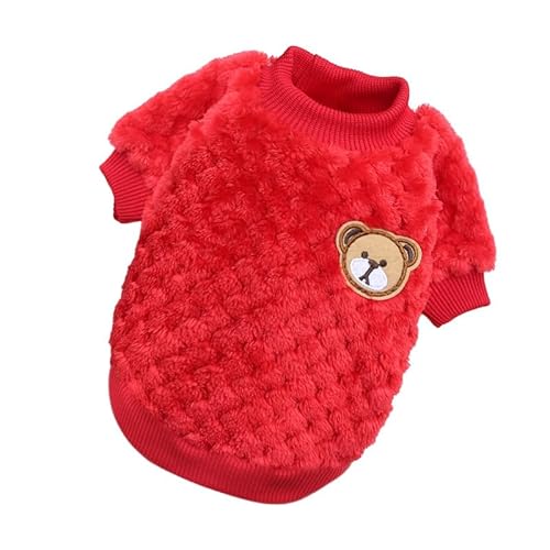 Haustierkleidung Winter Warme Haustier Hund Kleidung Weiche Und for Kleine Mittlere Hunde Kostüm Mantel(Red,XS) von YATINGZHANG