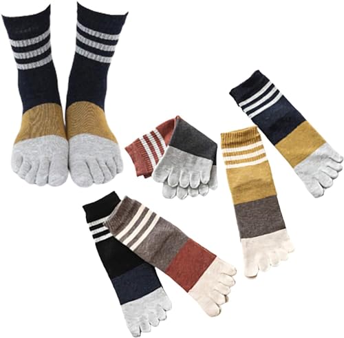 Damen-Zehensocken aus Baumwolle, Fünf-Finger-Laufsocken, Mini-Crew-Sportsocken, Freizeit-Sport-Fünf-Finger-Socken, mit Zehen, Neuheitssocken, Größe 3–6, C‐5 Paar von YATINMEM