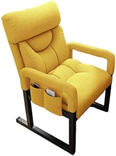 Sessel Lounge Wohnzimmer Lounge Chair Ohrensessel Kuschelstuhl Moderner Anti-Fall-Komfort für ältere Menschen Sitzender Kleiner Computer zu Hause,Gelb,Stuhl+Pedal X1 von YATINMEM