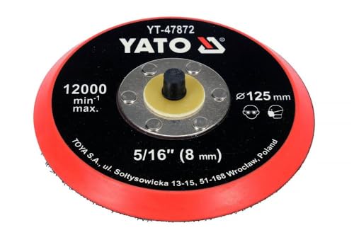 Polierpad Polierplatte 75, 125, 150mm Polierscheibe Schleifteller Polierteller mit Klettverschluss Gewinde 8mm, Durchmesser:125mm von YATO