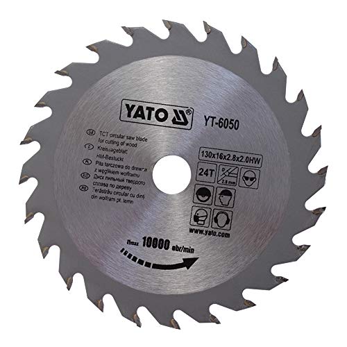 Hartmetall HM Sägeblatt Kreissägeblatt 130x16mm 24Zähne von YATO