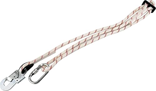 YATO Profi Fallschutz, einstellbare Länge 1,2-2 Meter, 2 automatische Sicherheitskarabiner, 14 mm Seil, EN 358: 1999 und EN 354: 2010 Zertifiziert, Absturzsicherung Sicherheitsseil Bandschlinge von YATO