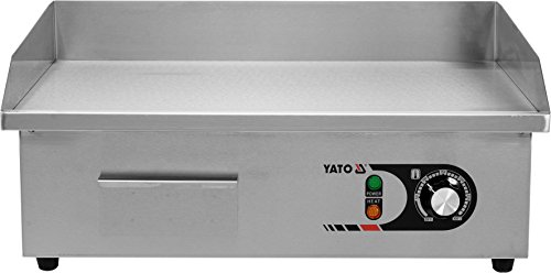 YATO Profi Gastro elektrische Grillplatte | 55x35 cm | glatt | 3000 Watt | Griddle Platte Bräter Grill Indutrie Imbiss von YATO