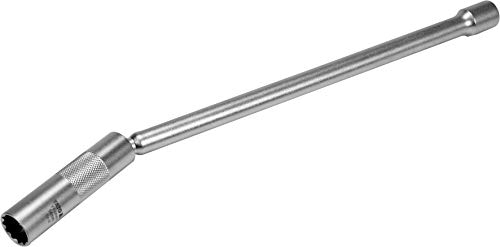 YATO Profi XXL Zündkerzenschlüssel Verlängerung mit Gelenk, 14mm, Länge: 310mm, Antrieb: 3/8“ (10mm) Innenvierkant, CrV-Stahl, magnetisch, Zündkerzen Stecknuss lang Gelenkeinsatz von YATO