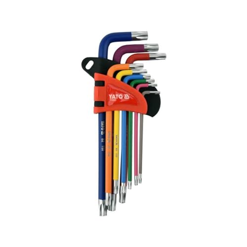 YATO Winkel Schraubendreher Werkzeug Satz T10, T15, T20, T25, T27, T30, T40, T45, T50 Torx YT-05633 von YATO