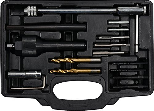 YATO YT-05342 Profi Glühkerzen-Ausbohrwerkzeug Set 16 tlg. | M8 M10 | Demontagesatz mit Gewinde-Reparatursatz | Glühkerzen Demonatge Ausbohrwerksatz Ausbauwerkzeug von YATO
