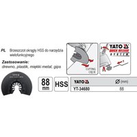 YT-34680 - Halbmondblatt de Sägeblatt hss für oszillierende Multi-Tools - Yato von YATO