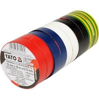 Yato - Isolierbänder 12mmx10mx0,13mm Mischfarben, 10er Set YT-8156 von YATO