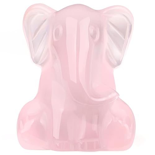 YATOJUZI 5,1 cm Rosenquarz-Elefanten-Dekofigur, handgeschnitzt, Elefantenstatue, Figuren, Kristall-Dekor, Rosa, Zuhause, Zimmer, Büro, Schreibtisch, Dekoration, Dekoration, niedlicher Elefant, YATOJUZI 5,1 cm Rosenquarz-Elefanten-Dekofigur, handgeschnitzt, Elefantenstatue, Figuren, Kristall-Dekor, Rosa, Zuhause, Zimmer, Büro, Schreibtisch, Dekoration, Dekoration, niedlicher Elefant, von YATOJUZI