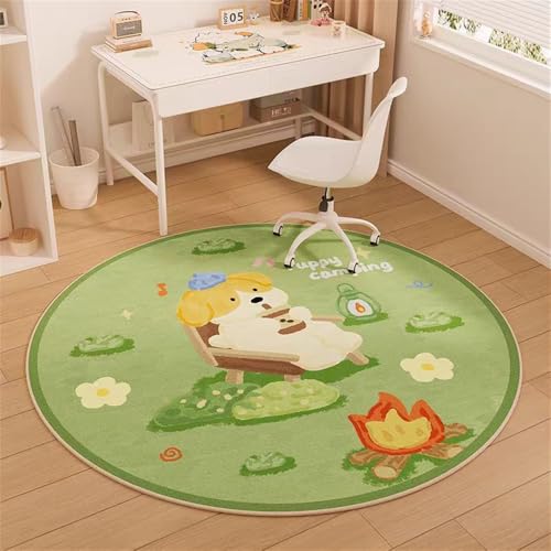 YATOLA Runde Teppich Mädchen Jung für Kinder Weicher Kinderzimmerteppich Baby Spielen Krabbelmatte Rutschfester Teppichbodenkissen Spielzimmer Schlafzimmer Tiere Elefanten Löwen (Grün 2, 120x120cm) YATOLA Runde Teppich Mädchen Jung für Kinder Weicher Kinderzimmerteppich Baby Spielen Krabbelmatte Rutschfester Teppichbodenkissen Spielzimmer Schlafzimmer Tiere Elefanten Löwen (Grün 2, 120x120cm) von YATOLA