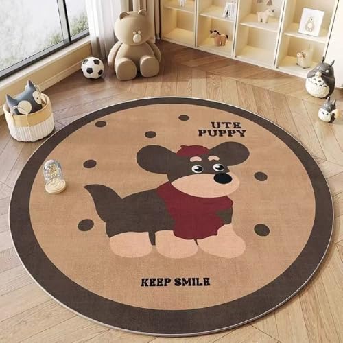 YATOLA Runden Kinderteppich Teppich Kinderzimmer Wohnzimmer Küche Spielteppich Junge Mädchen Rosa Teppich für Schlafzimmer Wurf Kinderspiel Krabbel Matte Spielmatte Kaninchen Löwen (Braun, 100x100cm) YATOLA Runden Kinderteppich Teppich Kinderzimmer Wohnzimmer Küche Spielteppich Junge Mädchen Rosa Teppich für Schlafzimmer Wurf Kinderspiel Krabbel Matte Spielmatte Kaninchen Löwen (Braun, 100x100cm) von YATOLA
