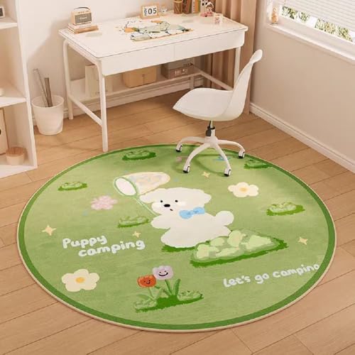 YATOLA Runden Kinderteppich Teppich Kinderzimmer Wohnzimmer Küche Spielteppich Junge Mädchen Rosa Teppich für Schlafzimmer Wurf Kinderspiel Krabbel Matte Spielmatte Kaninchen Löwen (Grün, 80x80cm) YATOLA Runden Kinderteppich Teppich Kinderzimmer Wohnzimmer Küche Spielteppich Junge Mädchen Rosa Teppich für Schlafzimmer Wurf Kinderspiel Krabbel Matte Spielmatte Kaninchen Löwen (Grün, 80x80cm) von YATOLA